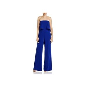 NWT JAY GODFREY Womens Stretch Zippered Strapless Evening Wide Leg Jumpsuit